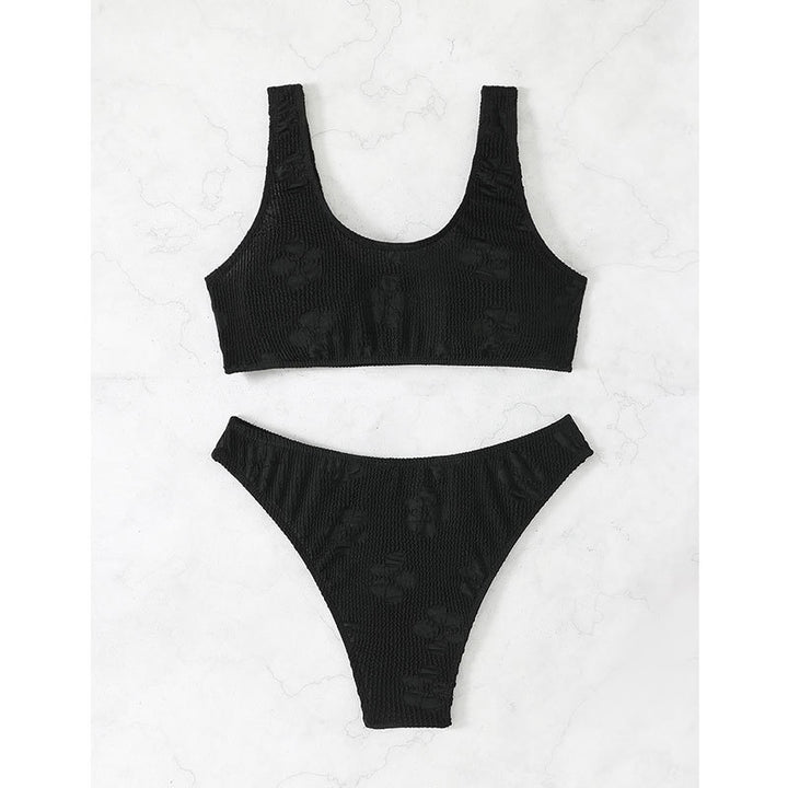 Damen Bikini-Set mit strukturierter Oberfläche und tiefem Halsausschnitt Drune