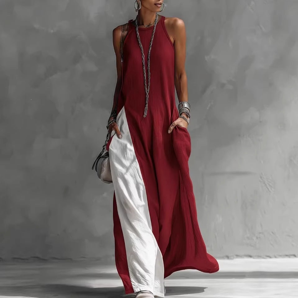 Damen Lässiges Maxikleid mit asymmetrischem Schnitt und tiefem Rückenausschnitt Drune