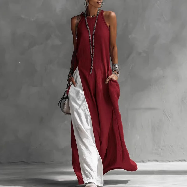 Damen Lässiges Maxikleid mit asymmetrischem Schnitt und tiefem Rückenausschnitt Drune