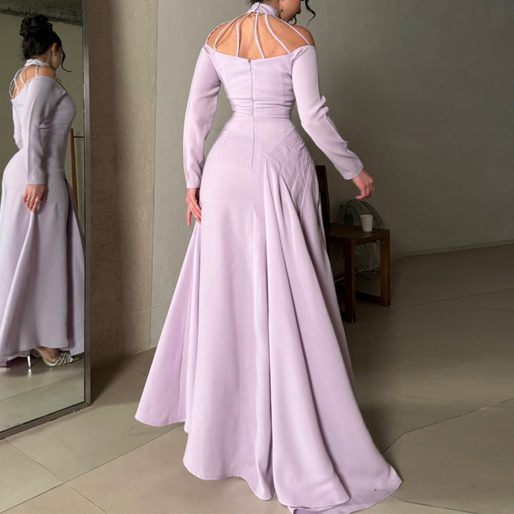 Damen elegantes Abendkleid mit strategischen Cut-Outs und fließendem Rock Drune