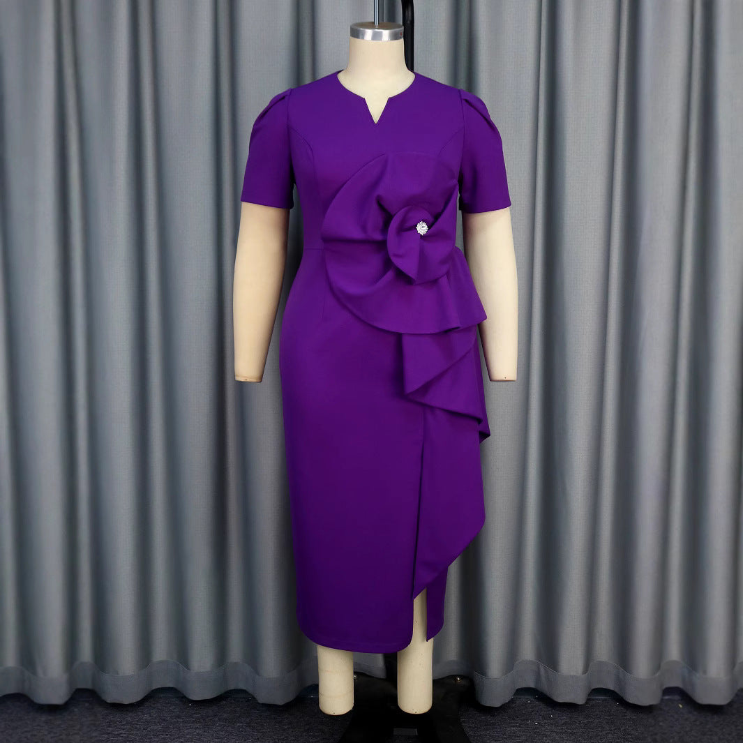 Damen Elegantes und figurschmeichelndes Kleid mit floralem Detail Drune
