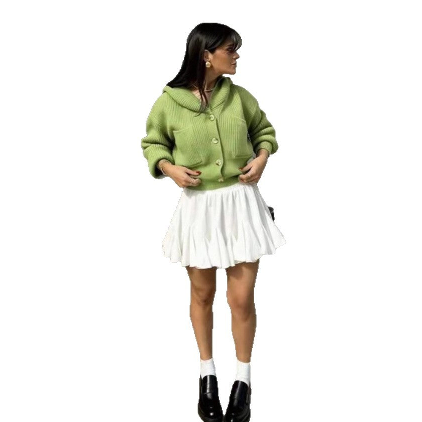 Damen lässiger Strickcardigan mit Knopfverschluss Drune