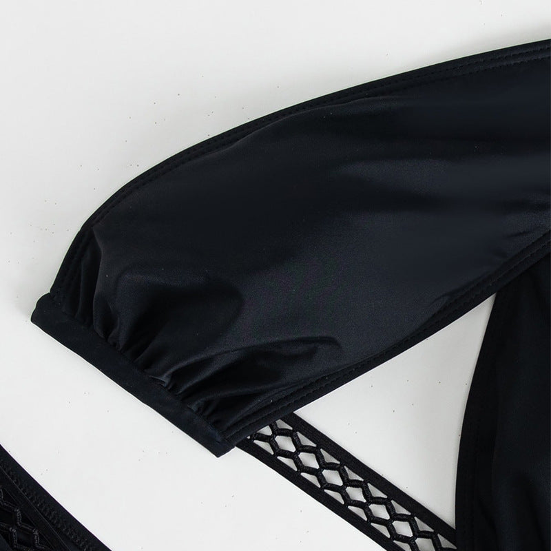 Damen Triangel-Bikini-Set mit bindbarem Oberteil und hoch geschnittenem Höschen Drune