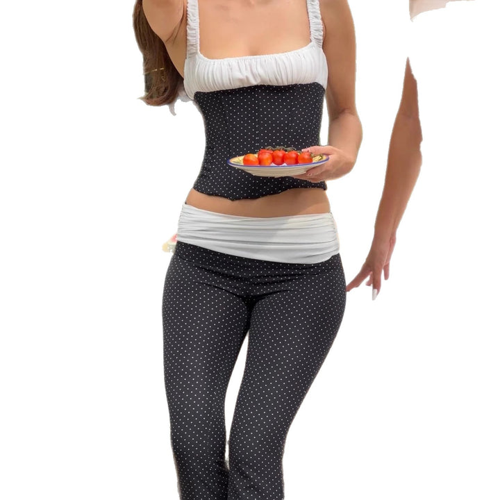 Damen Corsagenoberteil mit taillierter Hose im Punkte-Design Drune