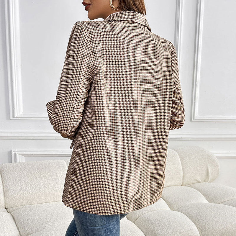 Damen Karojacke mit elegantem Schnitt und praktischen Taschen Drune