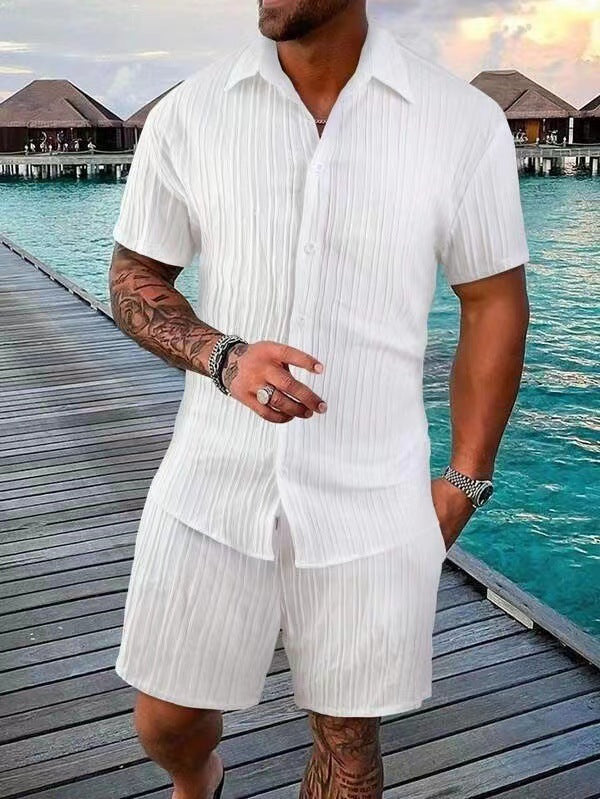 Herren atmungsaktives Sport-Set mit Kurzarm-Hemd und Shorts Drune