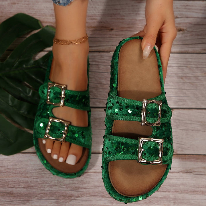 Damen Komfortable Clogs mit doppeltem Klettverschluss und modischem Design Drune