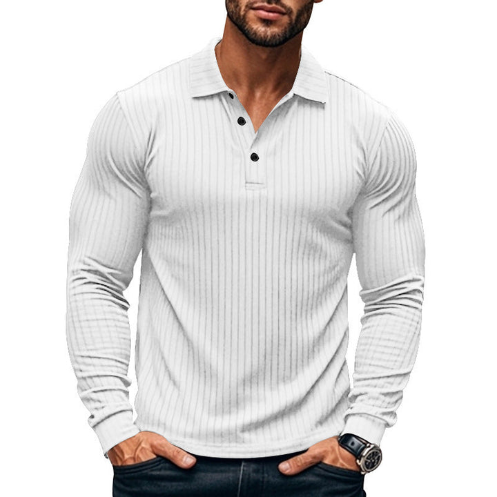 Drune | Henley Slim Fit Gerippter Strick Langarm Moderner Kragen