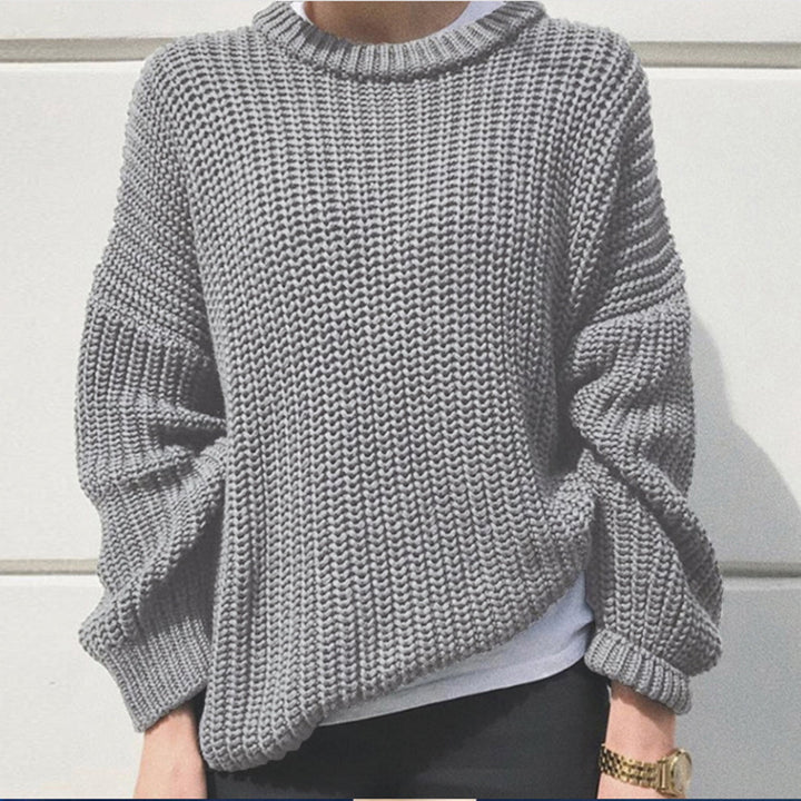 Damen oversized Strickpullover mit strukturierter Verarbeitung Drune