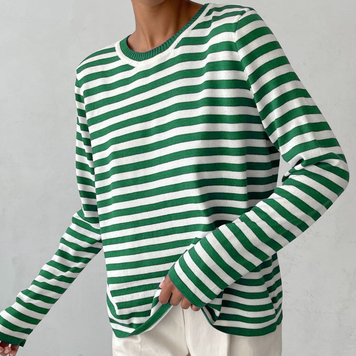 Damen gestreiftes Longsleeve-Shirt Drune