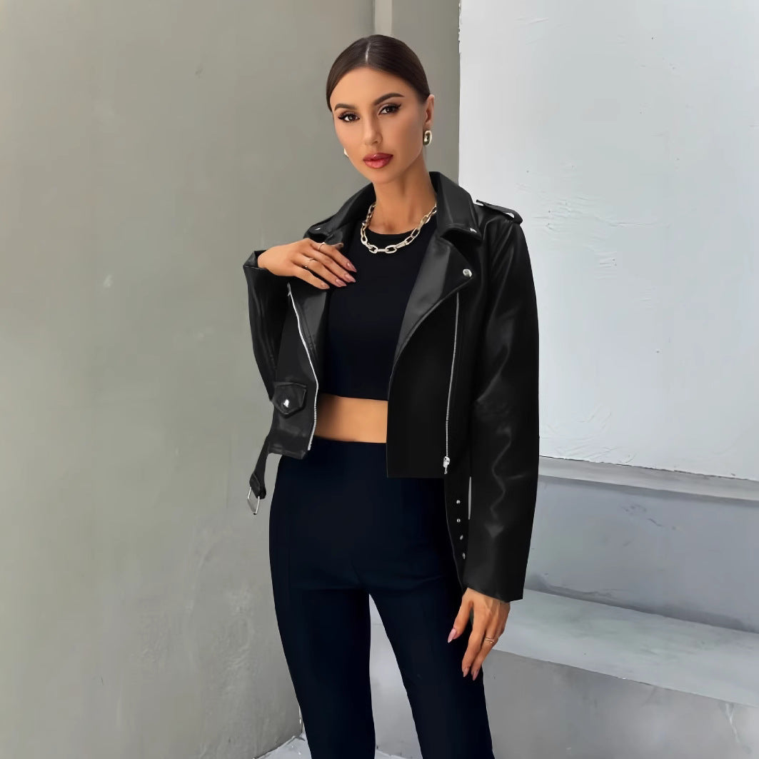 Damen cropped Bikerjacke Drune