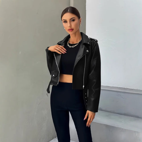 Damen cropped Bikerjacke Drune