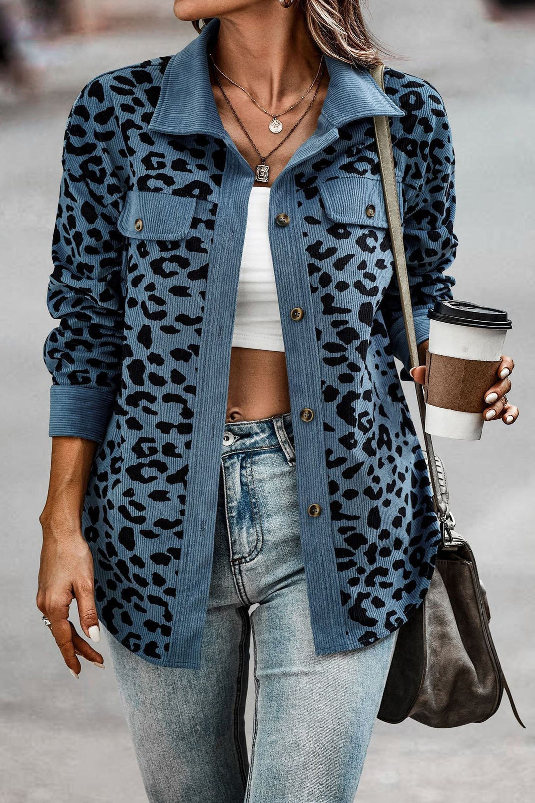 Drune | Of You Leopard Corduroy Shacket