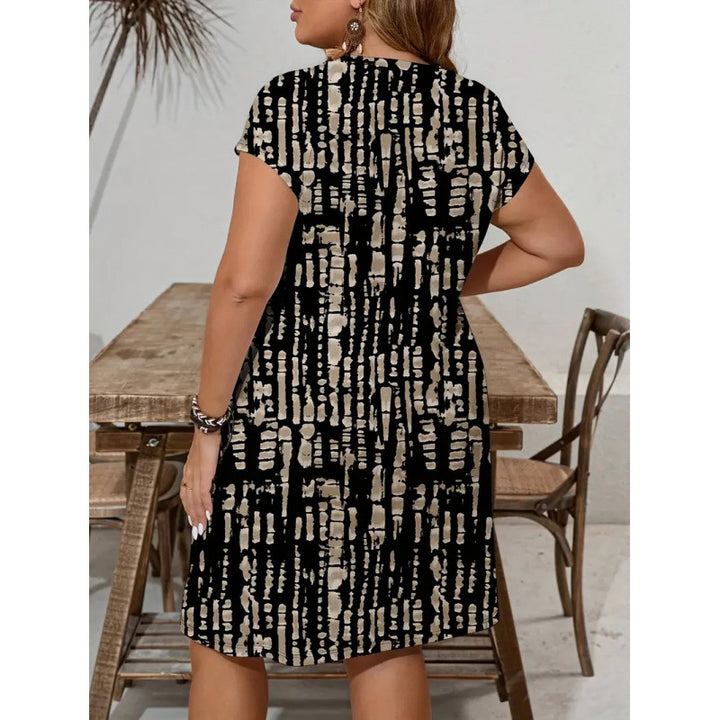 Damen lässiges Freizeitkleid mit modernem Mustermix Drune