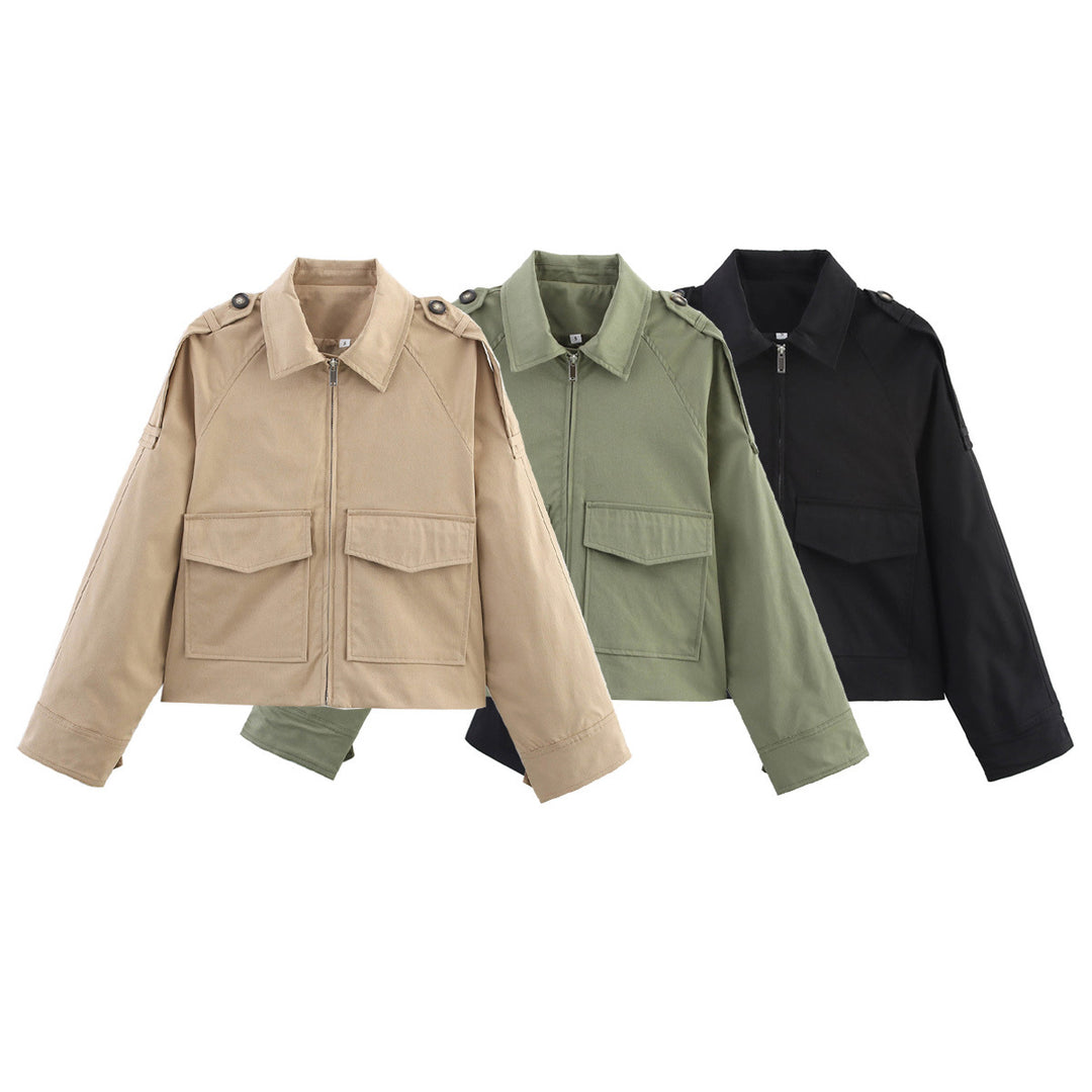 Damen modische Utility-Jacke mit praktischen Taschen Drune