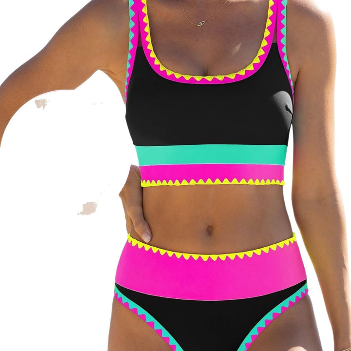 Damen Buntes Sportliches Bikini-Set Drune