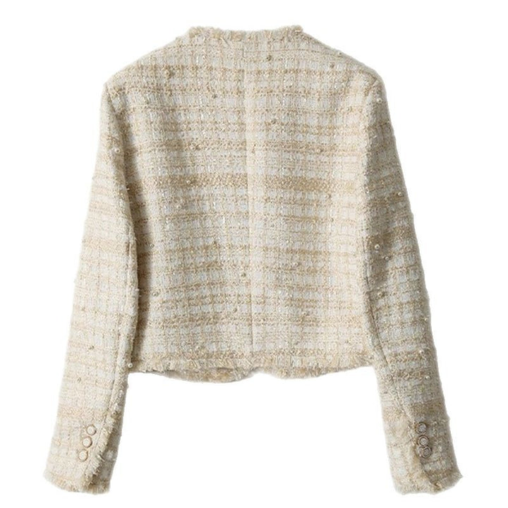 Damen Tweed Boucle Jacke mit schicker Knopfdetails Drune