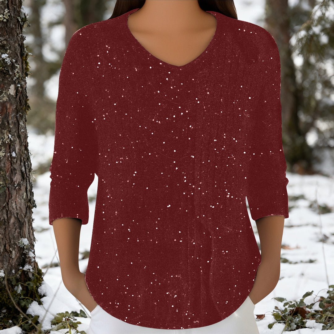 Damen Langarmshirt mit V-Ausschnitt Drune