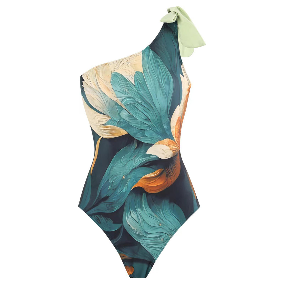 Drune | Damen Badeanzug-Set mit elegantem asymmetrischen Design und verspieltem Rockdetail