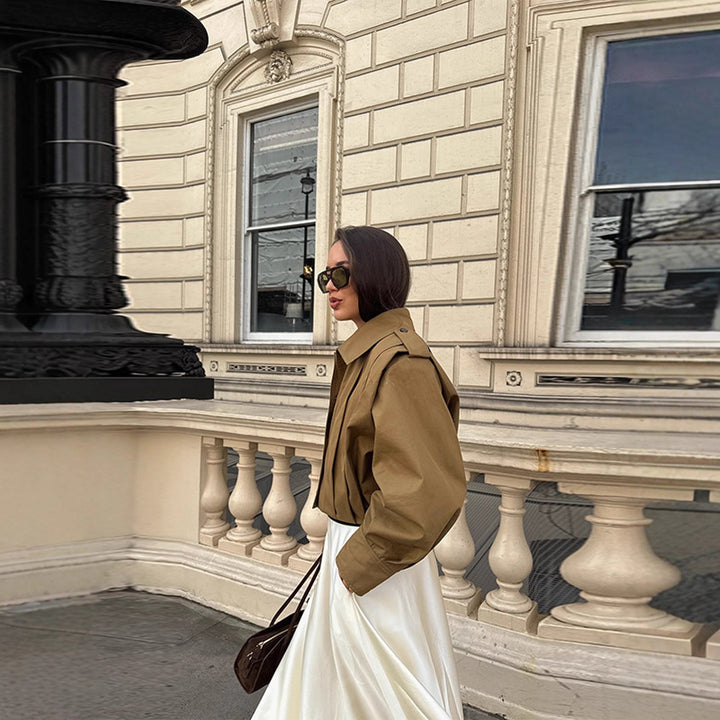 Damen Modische Blousonjacke mit voluminösen Ärmeln Drune