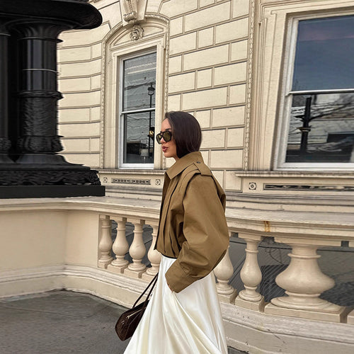 Damen Modische Blousonjacke mit voluminösen Ärmeln Drune