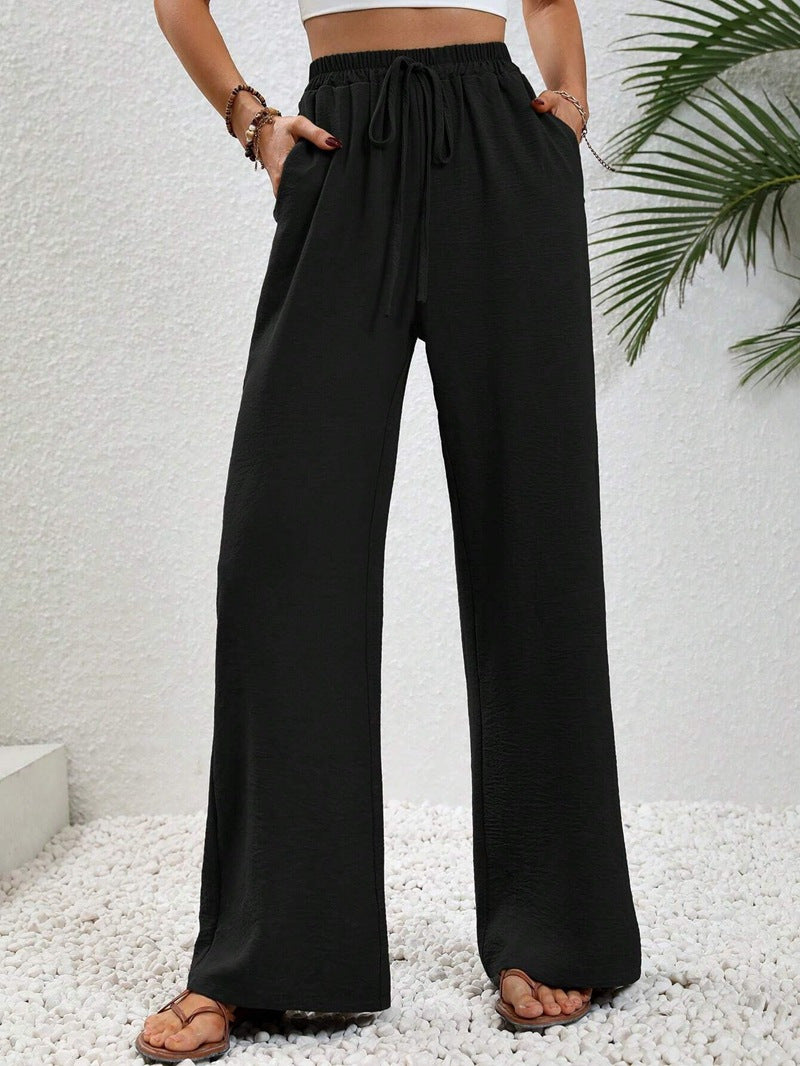 Damen Weite Freizeit-Hosen mit elastischem Bund und praktischen Seitentaschen Drune
