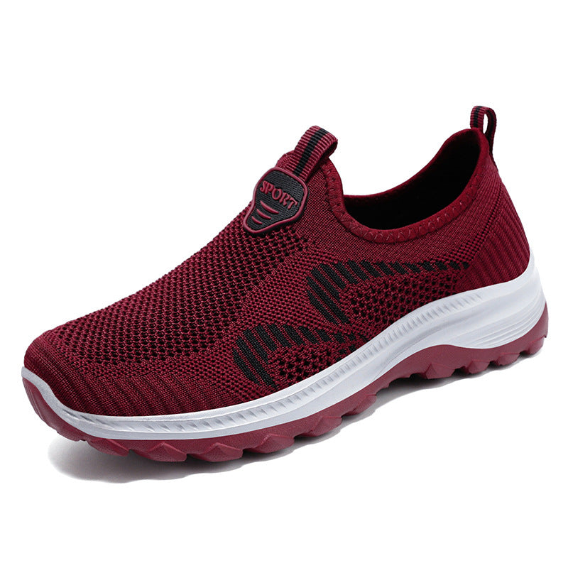 Herren nan elastischer Strick-Slip-On Trekking-Sneaker mit griffiger Profilsohle und ergonomischer Dämpfungssohle Drune