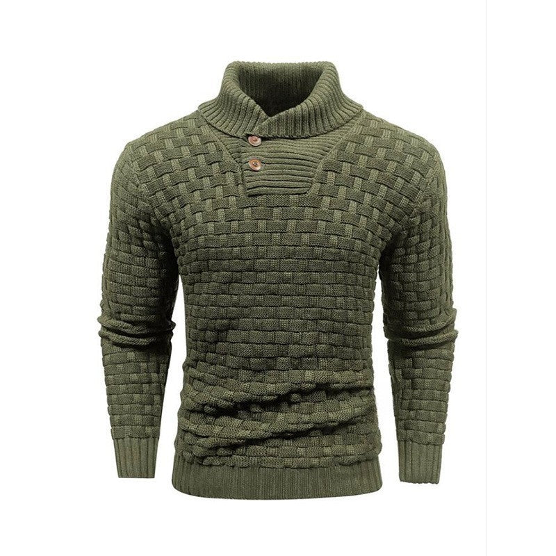 Herren Strickpullover mit Strukturiertem Muster und Modernem Stehkragen Drune