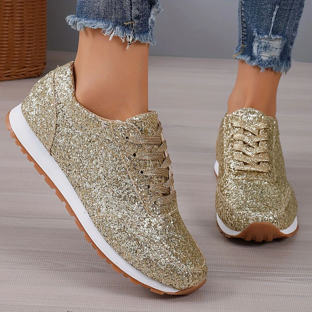 Damen Glitzernde Freizeitschuhe mit rutschfester Sohle und gepolstertem Fußbett Drune