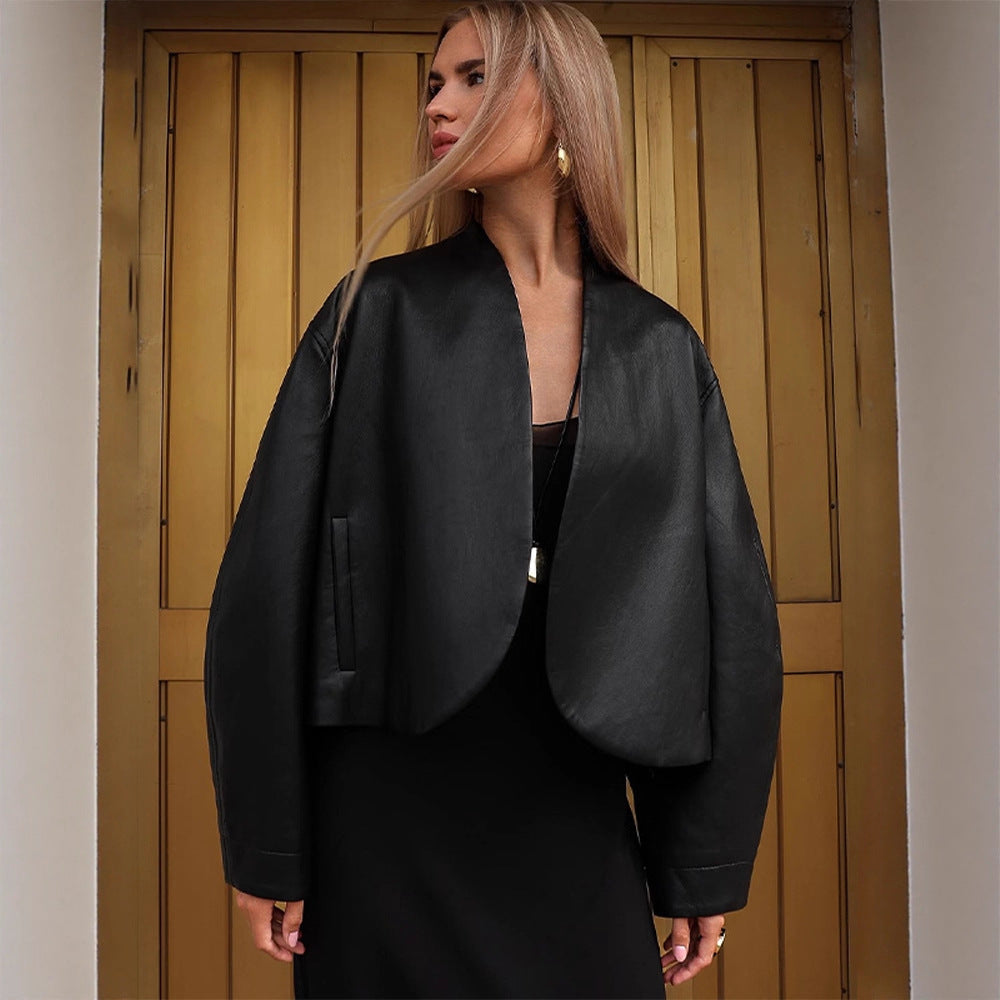 Damen moderne cropped Jacke mit oversized Schnitt Drune