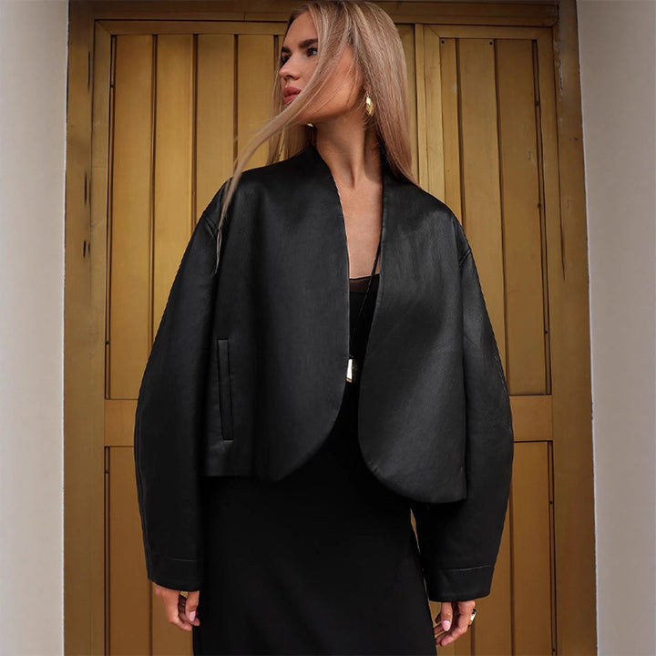 Damen moderne cropped Jacke mit oversized Schnitt Drune