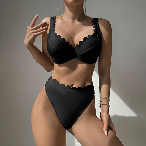 Damen Bikini-Set mit eleganter Wellenkante Drune