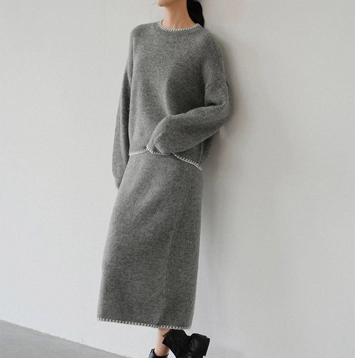 Damen Strickensemble mit lässigem Schnitt und dekorativen Details Drune