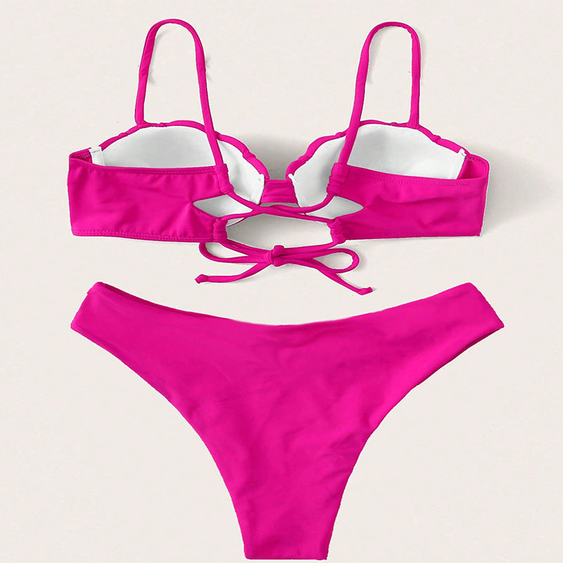 Damen Bikini-Set mit schalenförmigem Oberteil und hohem Beinausschnitt Drune
