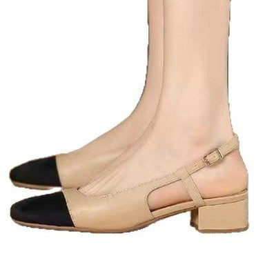 Damen Slingback-Pumps mit komfortablem Blockabsatz und feinem Lederdesign Drune