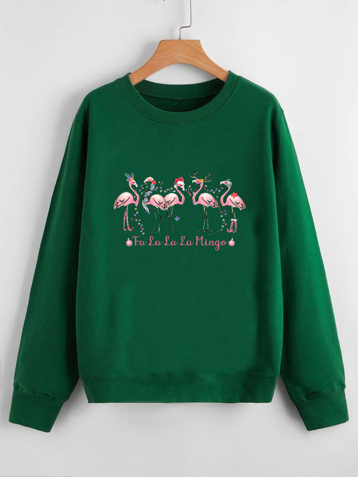 Damen Sweatshirt mit originellem Flamingo-Motiv und lässigem Schnitt Drune
