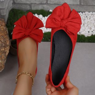 Damen nan spitze Ballerina-Slipper mit dekorativer Schleife und gepolstertem Komfortfußbett Drune