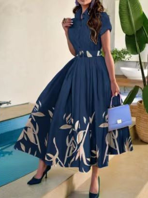 Damen Maxikleid mit floralem Print und femininer Silhouette Drune