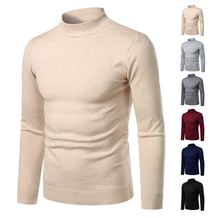 Herren warme Rollkragenpullover aus feinem Strickmaterial Drune