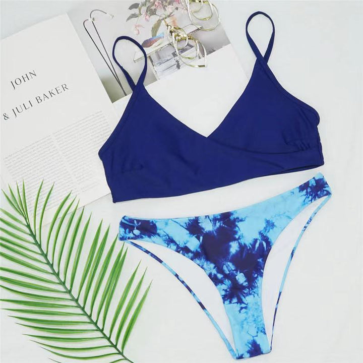 Damen Sportlicher Bikinis mit Kombination aus Wickel-Design Drune
