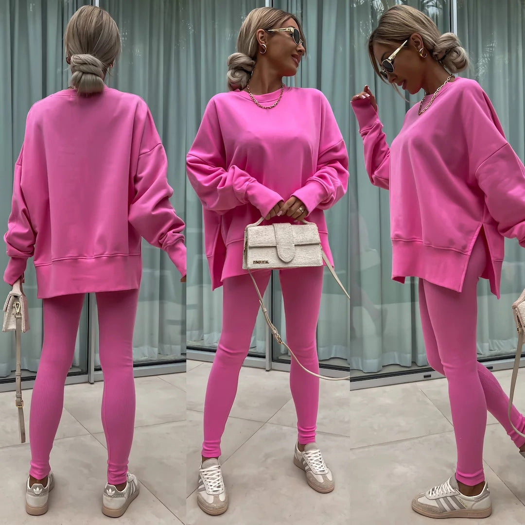 Damen Sportlicher Freizeitanzug mit oversized Sweatshirt und enganliegenden Leggings Drune