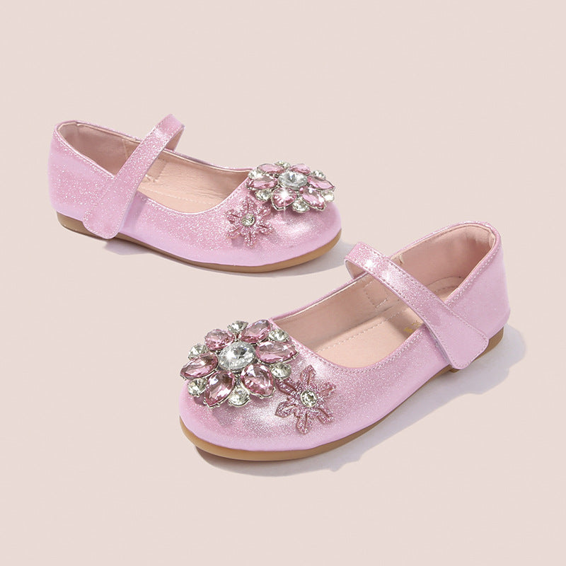 Damen Ballerinas mit glitzernden Blumenapplikationen Drune