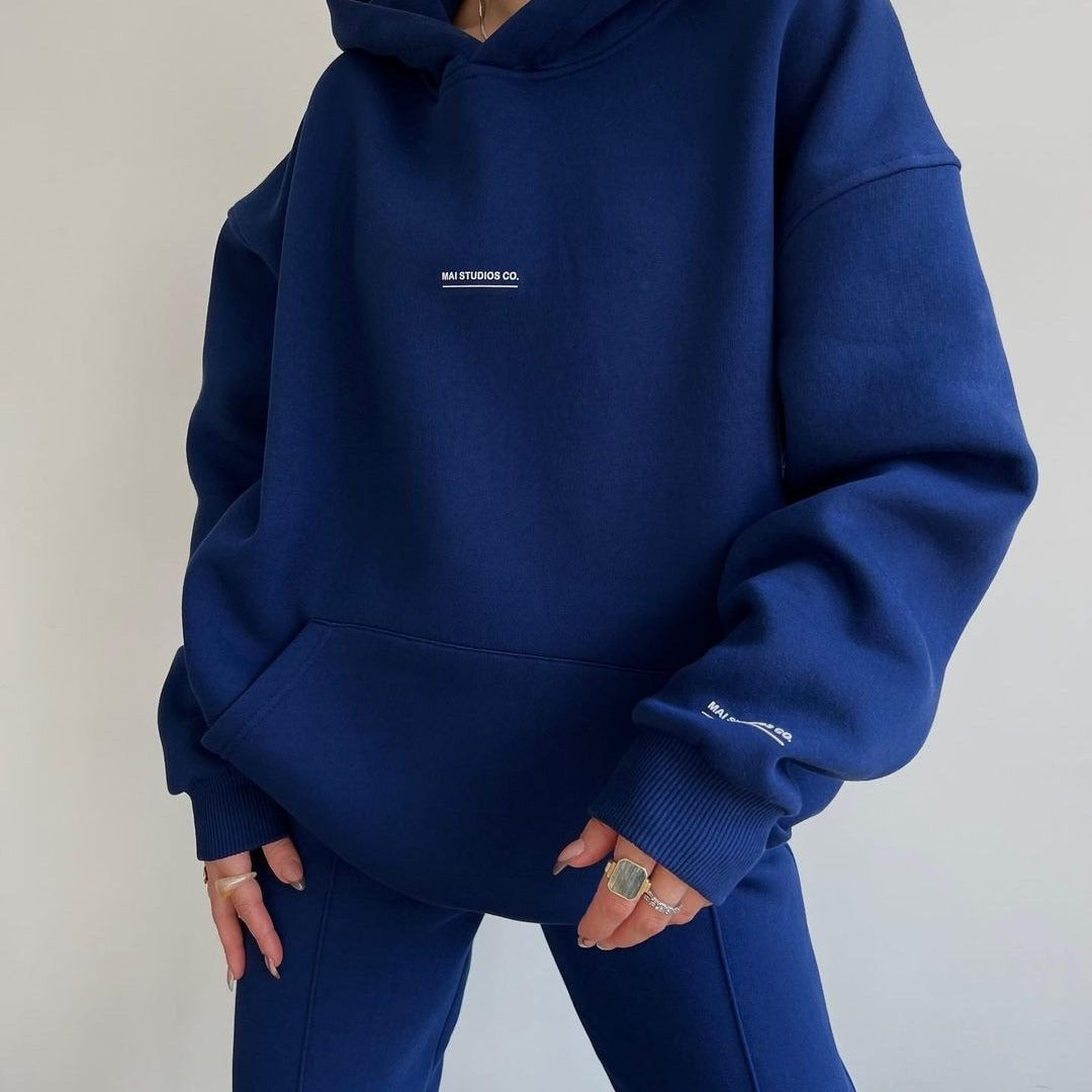 Damen lässiger oversized Kapuzenpullover mit praktischer Kängurutasche Drune