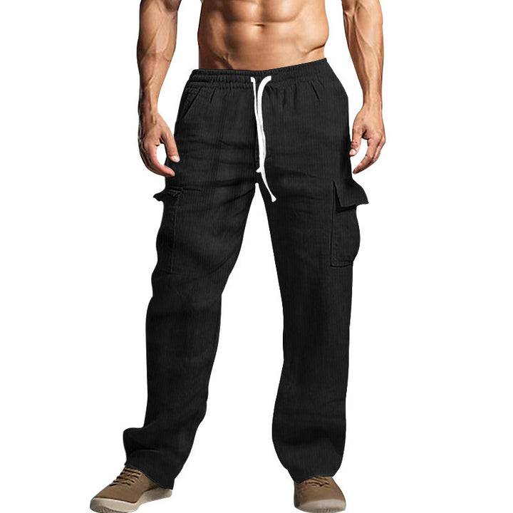 Herren Cargohose aus komfortablem Waffelmaterial mit verstellbarem Bund Drune