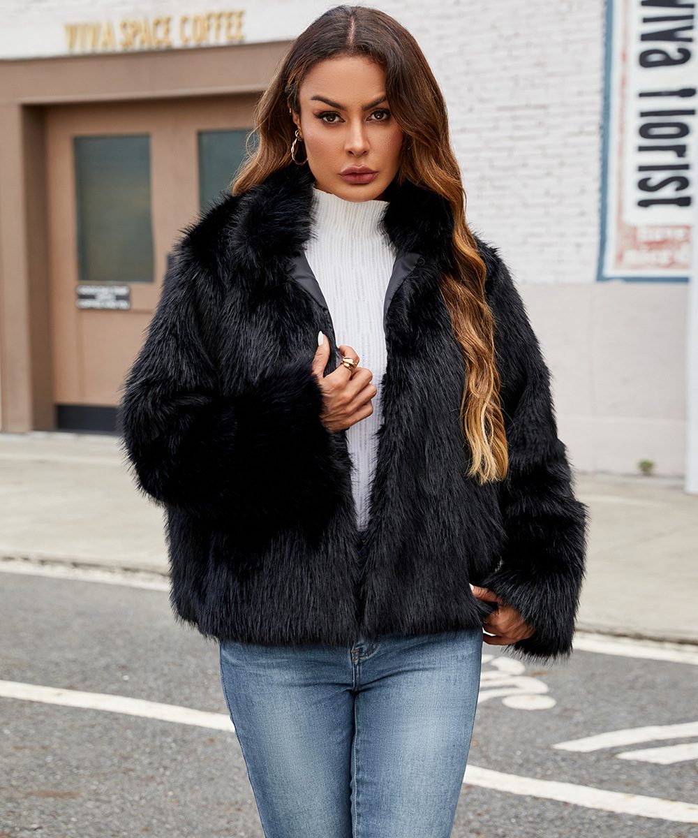 Drune | Kunstpelz Kurze Jacke - Gemütliches Winteressential - Weicher Polyester-Mix - Lässige Eleganz
