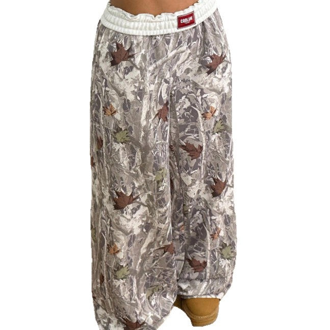 Damen Bequeme und stylische Freizeithose mit Blattmuster Drune