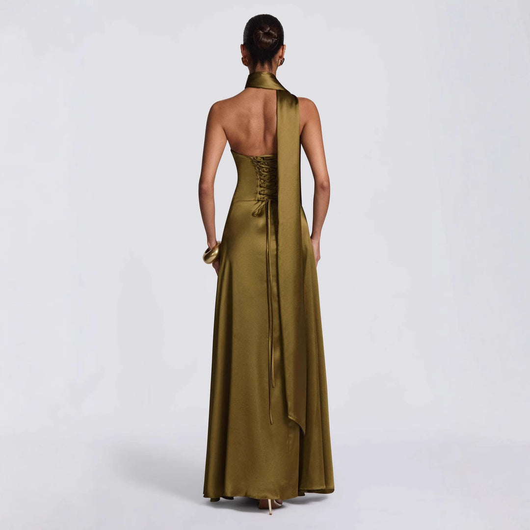 Damen Elegantes und schickes Langarm Abendkleid Drune