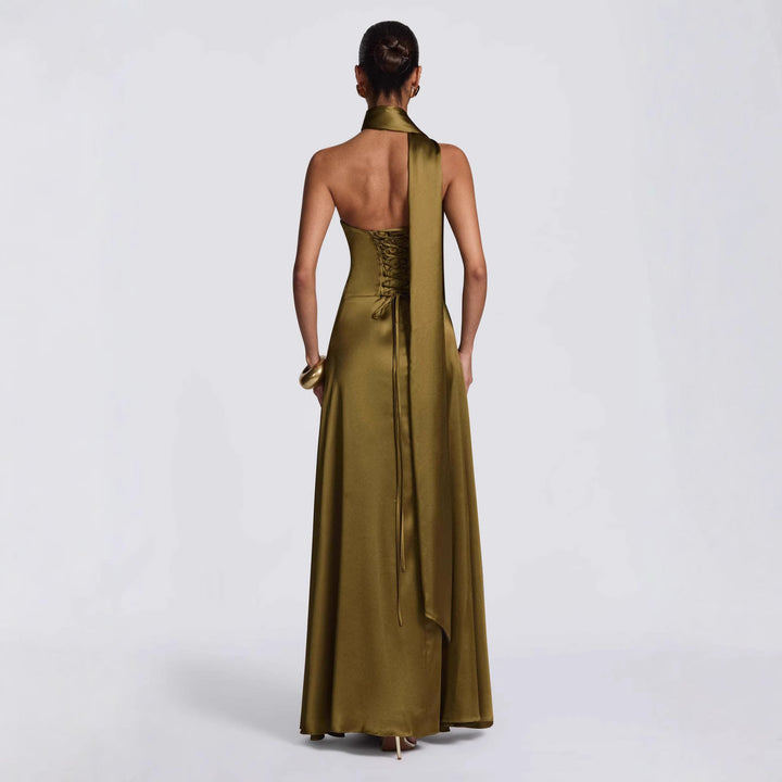 Damen Elegantes und schickes Langarm Abendkleid Drune