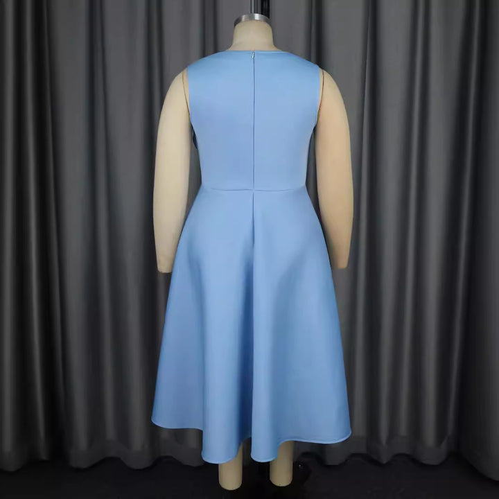 Damen Chiffon Abendkleid mit schimmerndem Oberteil und eleganter Schleifen-Applikation Drune