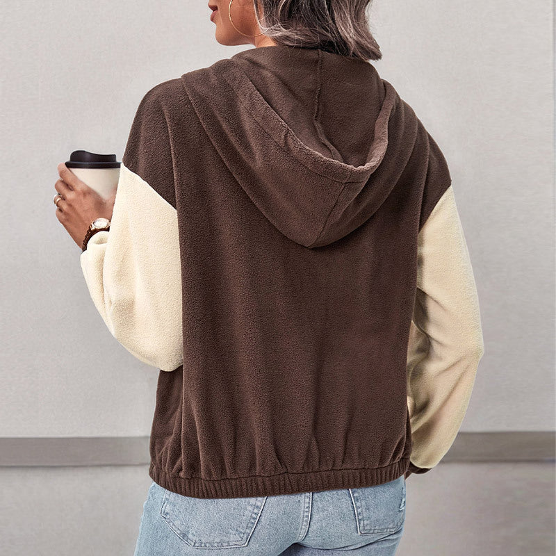 Damen kuschelige Fleece Jacke Drune